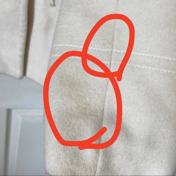 Calvin Klein white cream double single breasted pea coat trench coat soft sz 4 - Picture 7 of 16